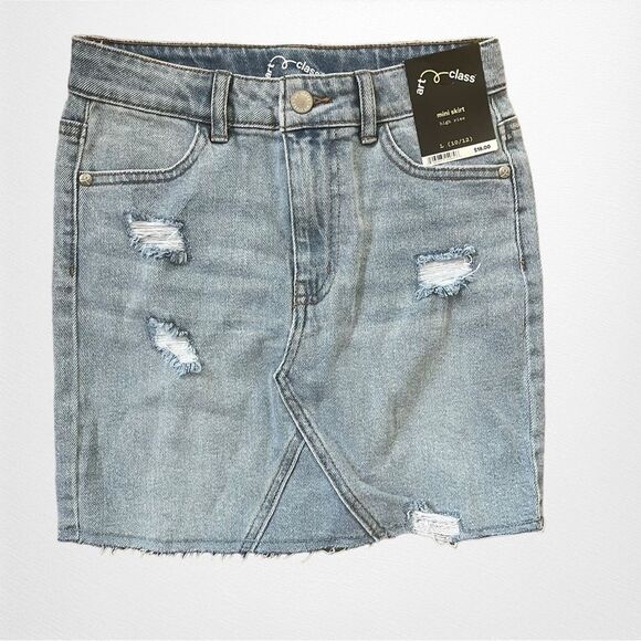 New With Tags Art Class Girls Distressed High Rise Mini Skirt Size L 10/12 - Picture 1 of 7